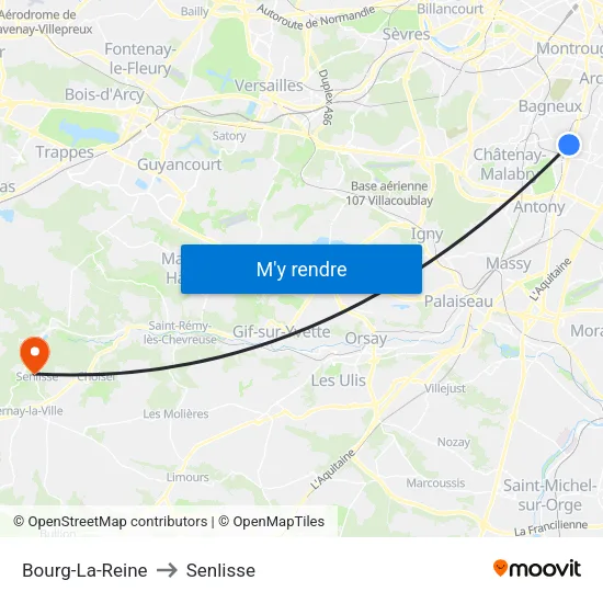 Bourg-La-Reine to Senlisse map