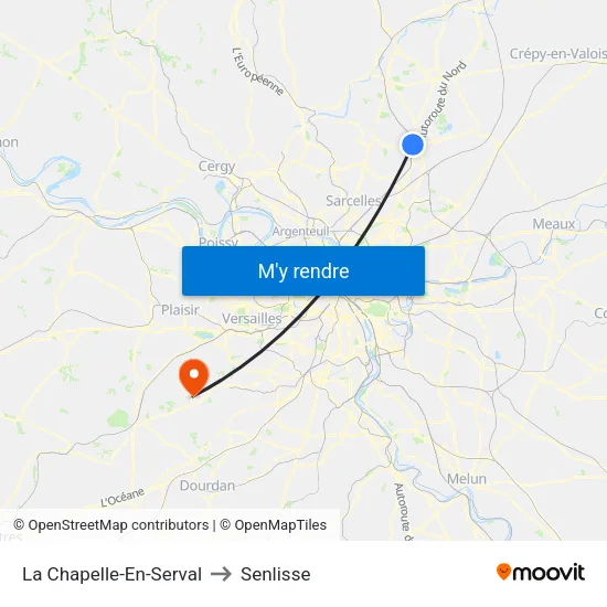 La Chapelle-En-Serval to Senlisse map