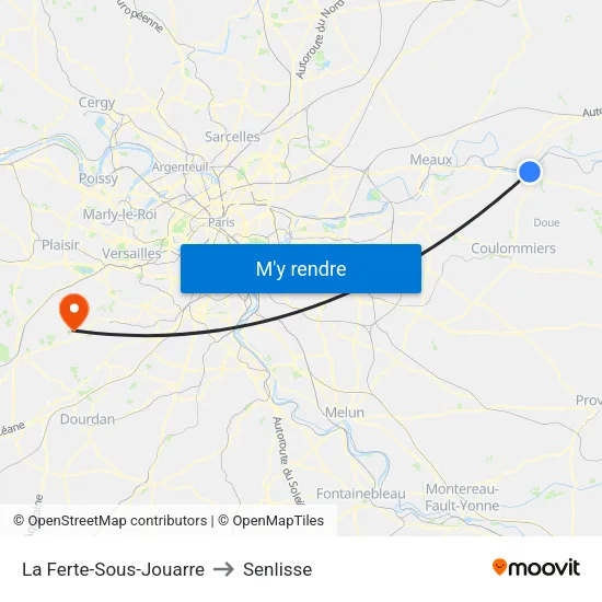 La Ferte-Sous-Jouarre to Senlisse map