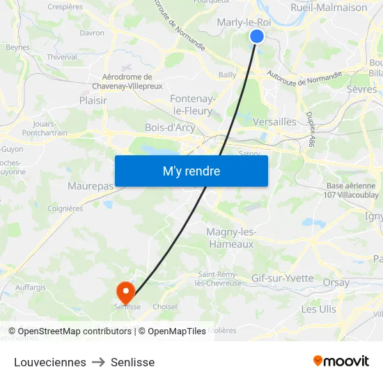 Louveciennes to Senlisse map