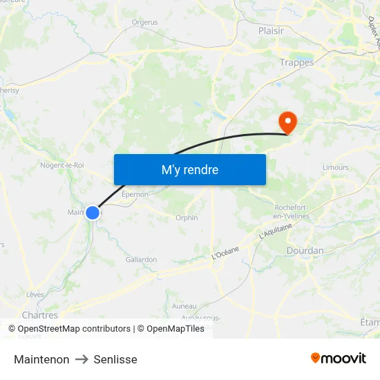 Maintenon to Senlisse map