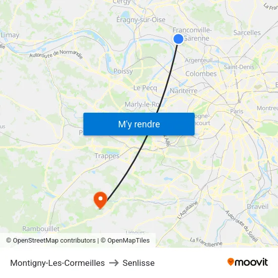 Montigny-Les-Cormeilles to Senlisse map