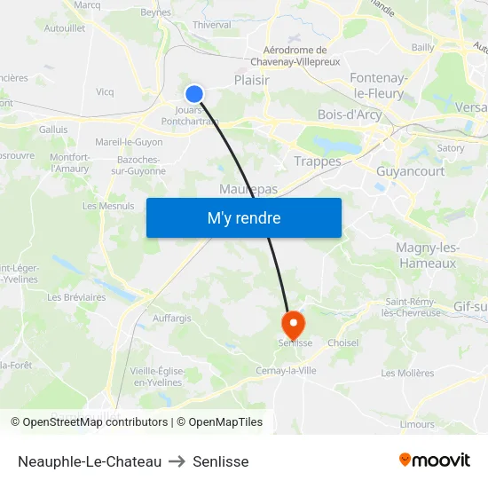Neauphle-Le-Chateau to Senlisse map
