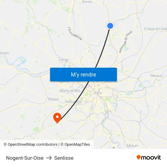 Nogent-Sur-Oise to Senlisse map