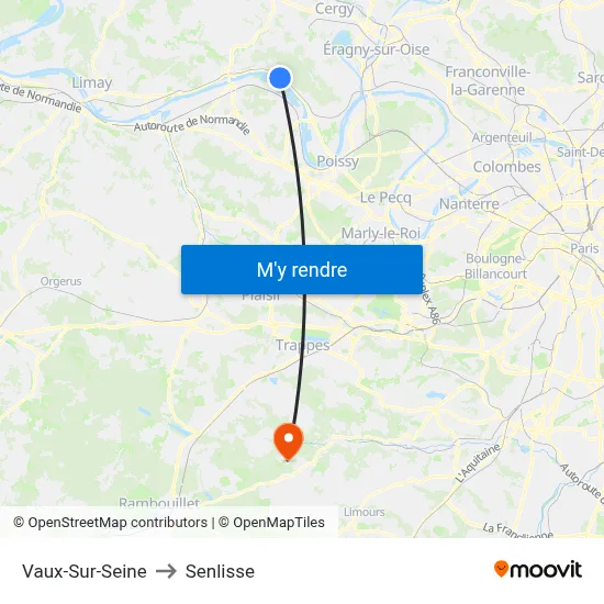 Vaux-Sur-Seine to Senlisse map