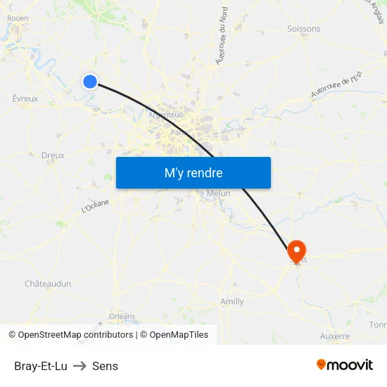 Bray-Et-Lu to Sens map
