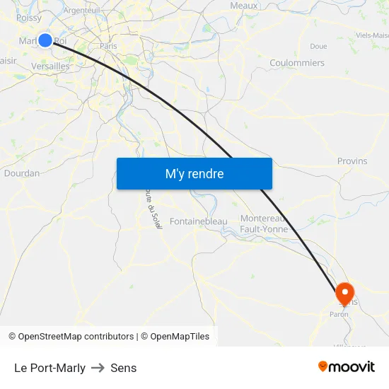 Le Port-Marly to Sens map