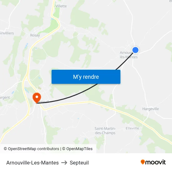 Arnouville-Les-Mantes to Septeuil map