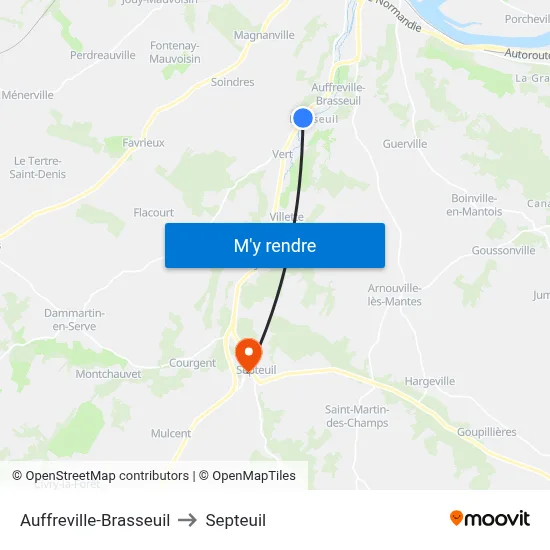 Auffreville-Brasseuil to Septeuil map