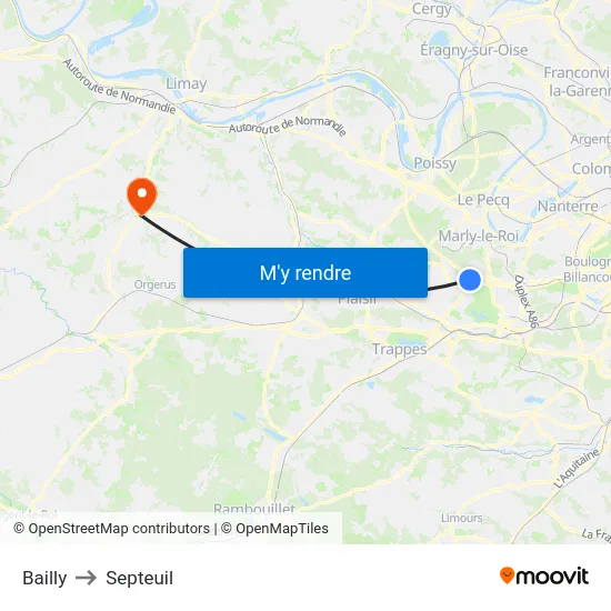 Bailly to Septeuil map