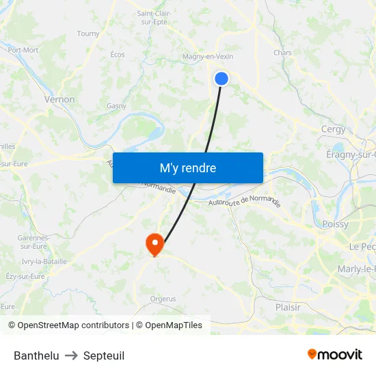 Banthelu to Septeuil map
