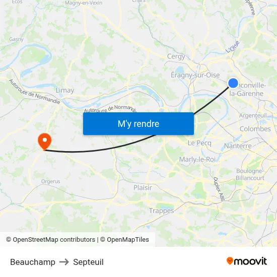 Beauchamp to Septeuil map