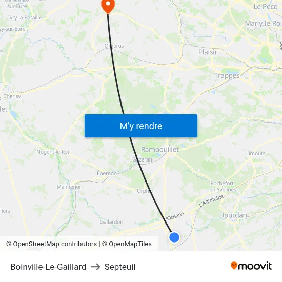 Boinville-Le-Gaillard to Septeuil map