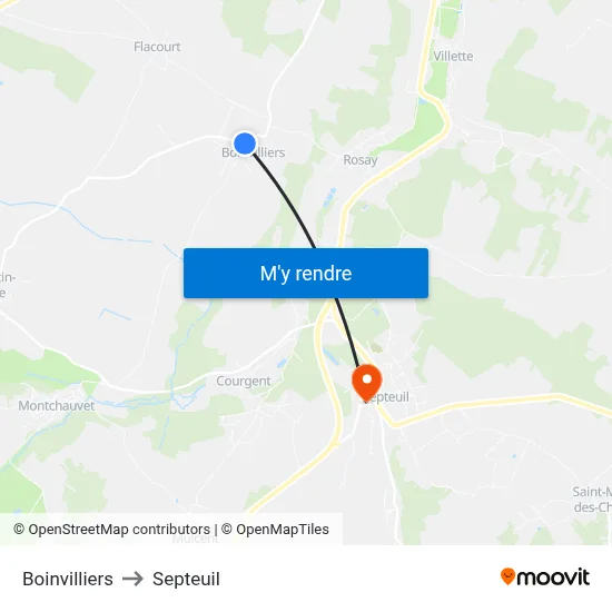Boinvilliers to Septeuil map