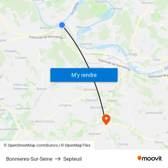 Bonnieres-Sur-Seine to Septeuil map