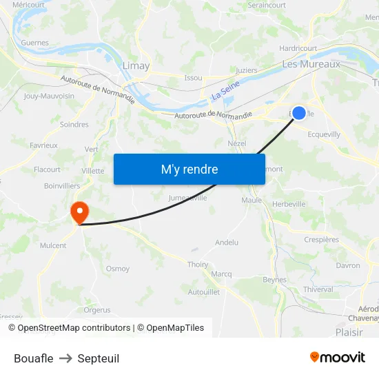 Bouafle to Septeuil map