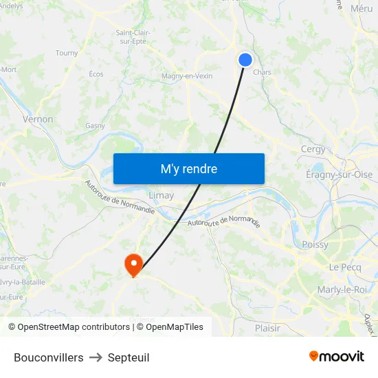 Bouconvillers to Septeuil map