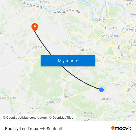Boullay-Les-Troux to Septeuil map