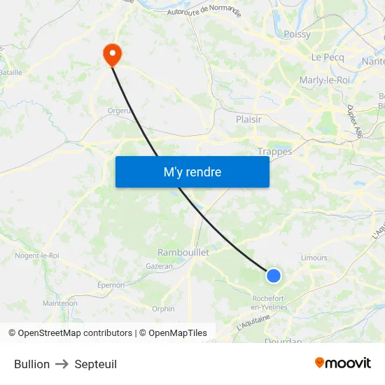 Bullion to Septeuil map