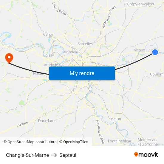 Changis-Sur-Marne to Septeuil map