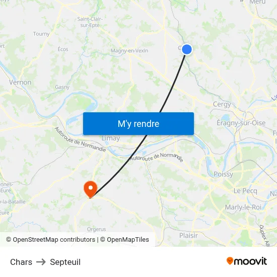 Chars to Septeuil map