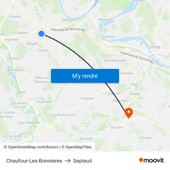 Chaufour-Les-Bonnieres to Septeuil map