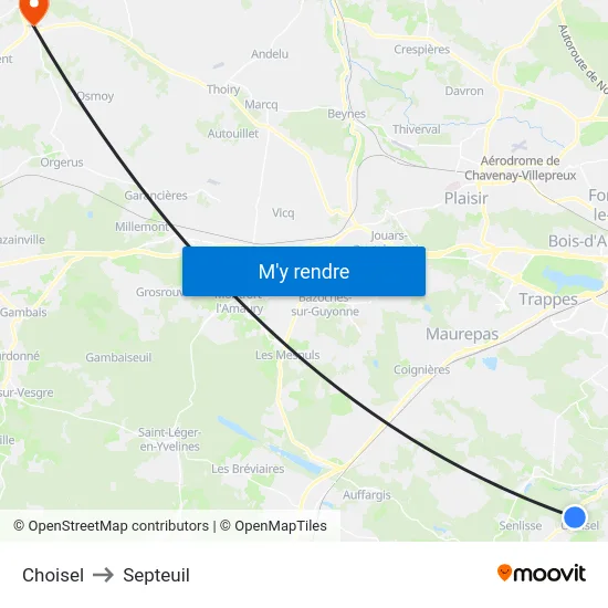 Choisel to Septeuil map