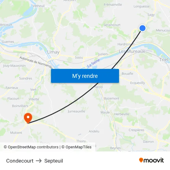 Condecourt to Septeuil map