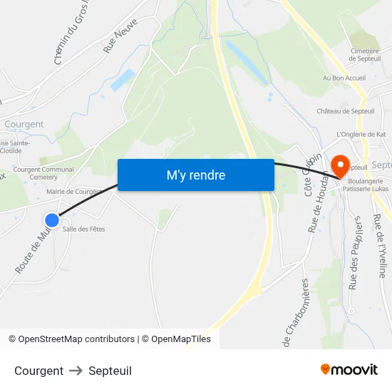 Courgent to Septeuil map