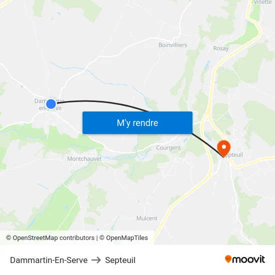 Dammartin-En-Serve to Septeuil map
