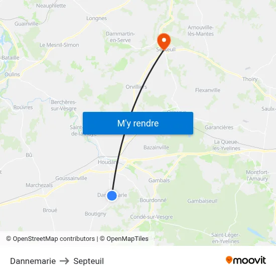 Dannemarie to Septeuil map