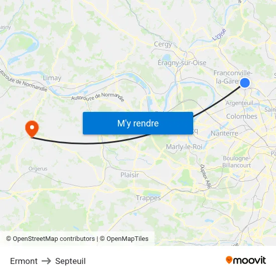 Ermont to Septeuil map