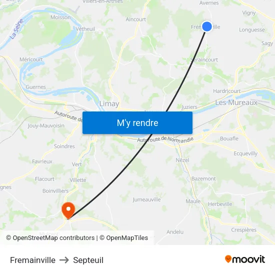 Fremainville to Septeuil map