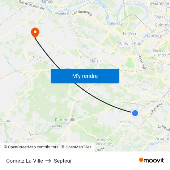 Gometz-La-Ville to Septeuil map