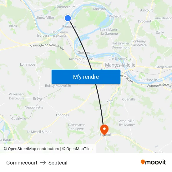 Gommecourt to Septeuil map