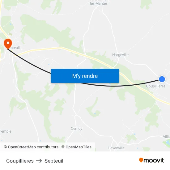 Goupillieres to Septeuil map