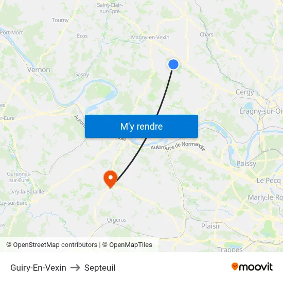 Guiry-En-Vexin to Septeuil map