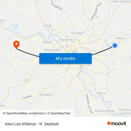 Isles-Les-Villenoy to Septeuil map