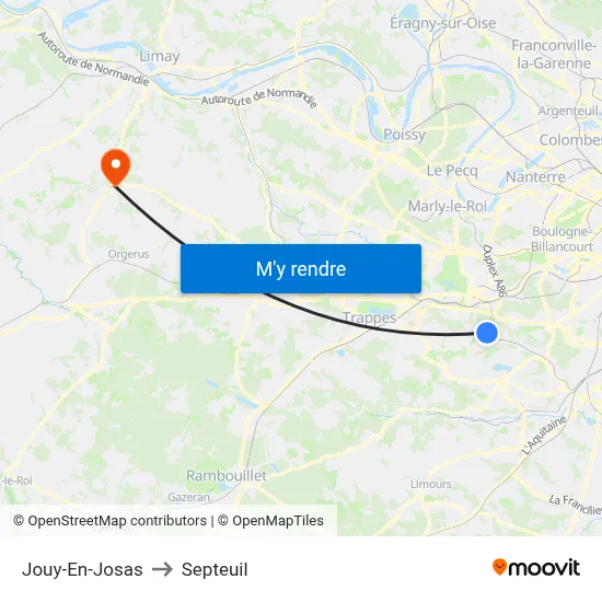 Jouy-En-Josas to Septeuil map