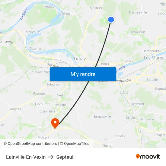 Lainville-En-Vexin to Septeuil map