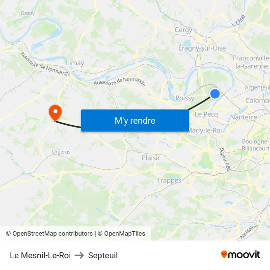 Le Mesnil-Le-Roi to Septeuil map