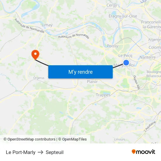 Le Port-Marly to Septeuil map