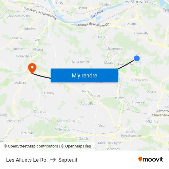 Les Alluets-Le-Roi to Septeuil map