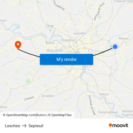 Lesches to Septeuil map
