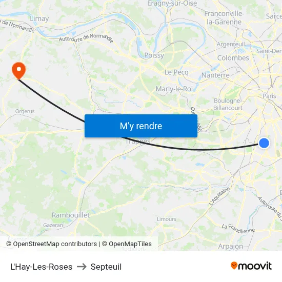 L'Hay-Les-Roses to Septeuil map