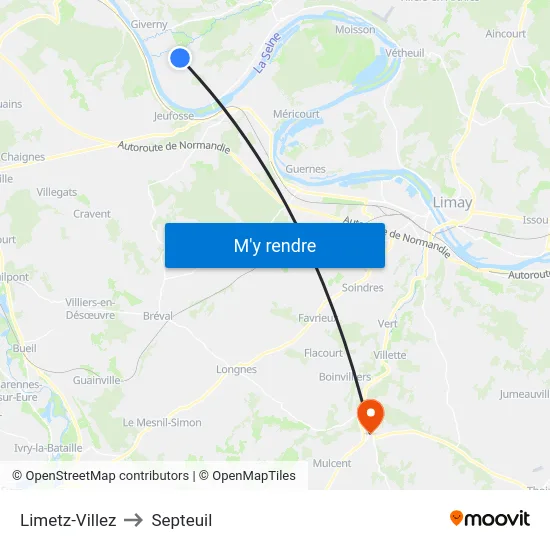 Limetz-Villez to Septeuil map