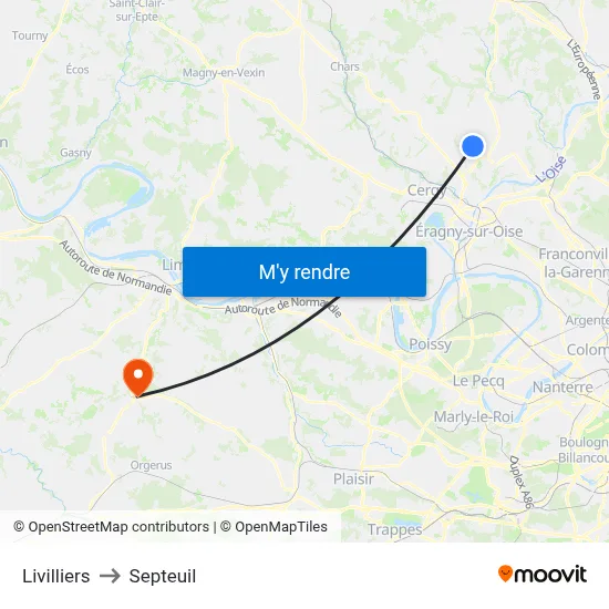 Livilliers to Septeuil map