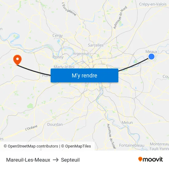Mareuil-Les-Meaux to Septeuil map