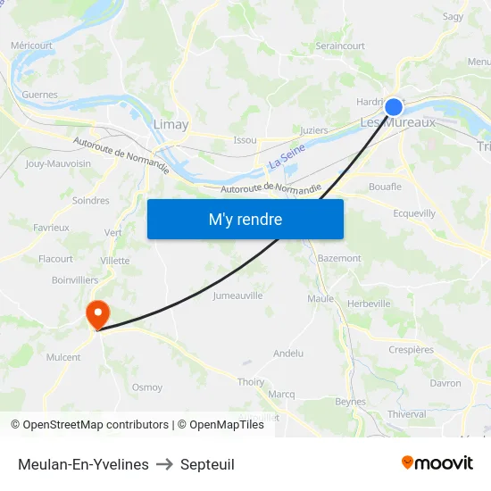 Meulan-En-Yvelines to Septeuil map
