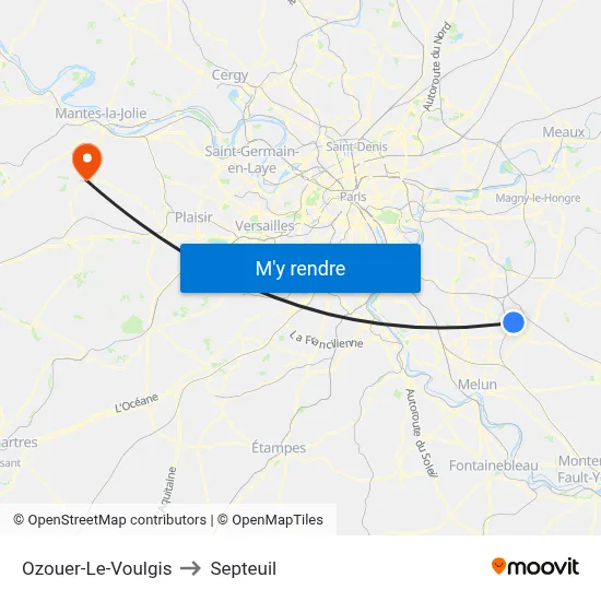 Ozouer-Le-Voulgis to Septeuil map